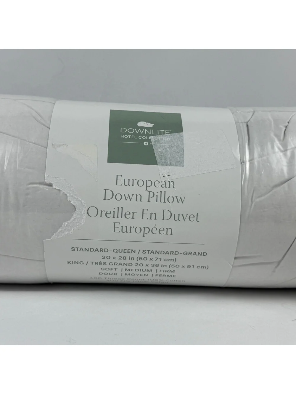 Downlite Hotel Collection European Down Pillow King Size